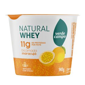 Iogurte Natural Whey Bicamada Maracujá 11g de Proteínas Verde Campo 140g