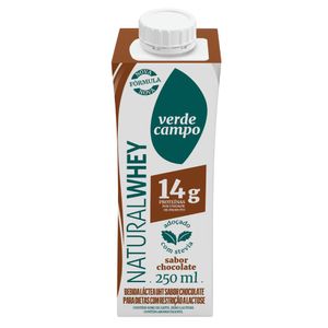 Shake Natural Whey de Chocolate 14g de Proteínas Verde Campo 250ml
