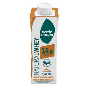 Shake Natural Whey de Caramelo 14g de Proteínas Verde Campo 250ml