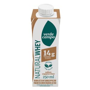 Shake Natural Whey de Capuccino 14g de Proteínas Verde Campo 250ml