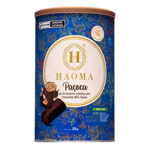 Paçoca Coberta com Chocolate 56% Cacau Sem Adição de Açúcar Haoma 225g