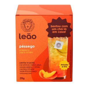 Chá de Pêssego para Drinks Leão 20g com 10 Sachês