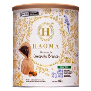 Bombom Chocolate Branco e Creme de Avelã Sem Adição de Açúcar Haoma 160g