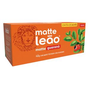 Chá Mate com Guaraná Leão 40g com 25 Sachês
