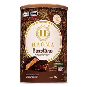 Biscoito de Caramelo Salgado com Chocolate 56% Biscottino Haoma 168g