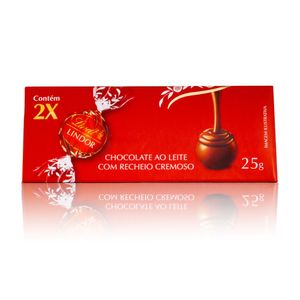 Bombons de Chocolate Ao Leite Lindt Lindor 25g Com 2 unidades