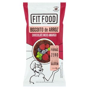 Biscoito de Arroz Cobertura Chocolate Meio Amargo Zero Açúcar Fit Food 60g