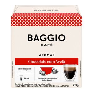 Cápsula de Café Aromas Chocolate com Avelã Baggio 70g com 10 Unidades