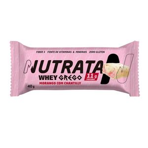 Barra de Proteína Morango com Chantilly Whey Grego Nutrata 40g