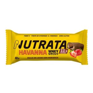Barra de Proteína Whey Grego Sabor Doce de Leite Com Morango 40g