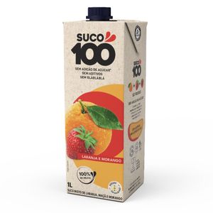 Suco de Laranja e Morango Sem Adição de Açúcar 100 1L