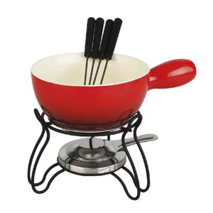 Aparelho de Fondue Vermelho Lausanne Hauskraft com 8 peças