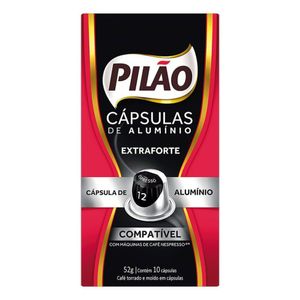 Café em Cápsula Torrado e Moído Espresso Extraforte Pilão Caixa 52g 10 UnidadesCápsula de Café Espresso 12 Pilão 52g com 10 Unidades