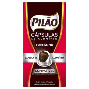 Café em Cápsulas de Torrado e moído Pilão Fortíssimo 10 - 52g com 10 Cápsulas