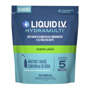 Suplemento Alimentar em Pó de Limão Liquid I.V 256g com 16 Sachês