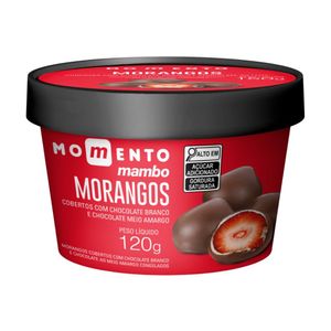 Bombom de Morangos com Chocolate Meio Amargo Momento Mambo 120g