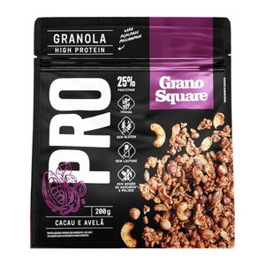 Granola High Protein Cacau e Avelã Vegano Sem Glúten Grano Square 200g