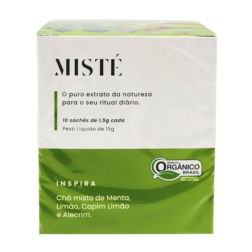 Chá Misto Orgânico Inspira Sabor Menta, Limão, Capim Limão e Alecrim Misté - 15g