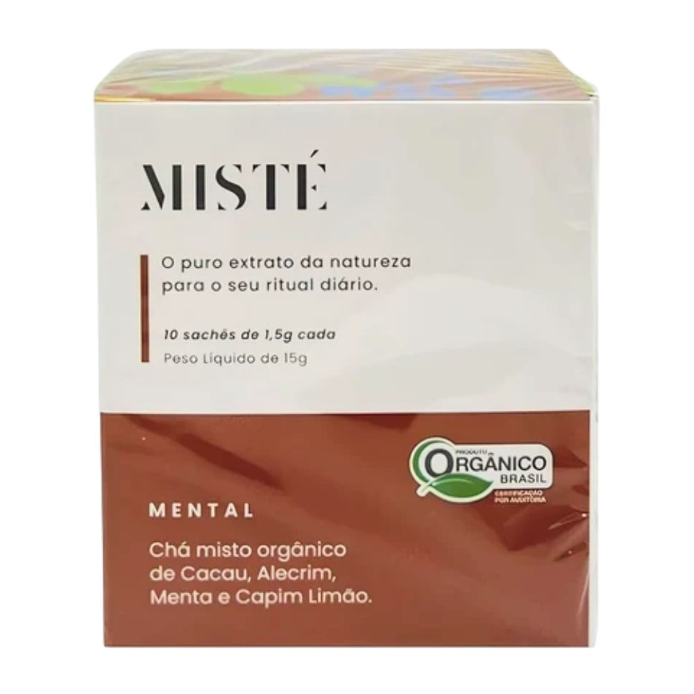 Chá Misto Orgânico Mental Sabor Cacau, Alecrim, Menta e Capim Limão Misté - 15g