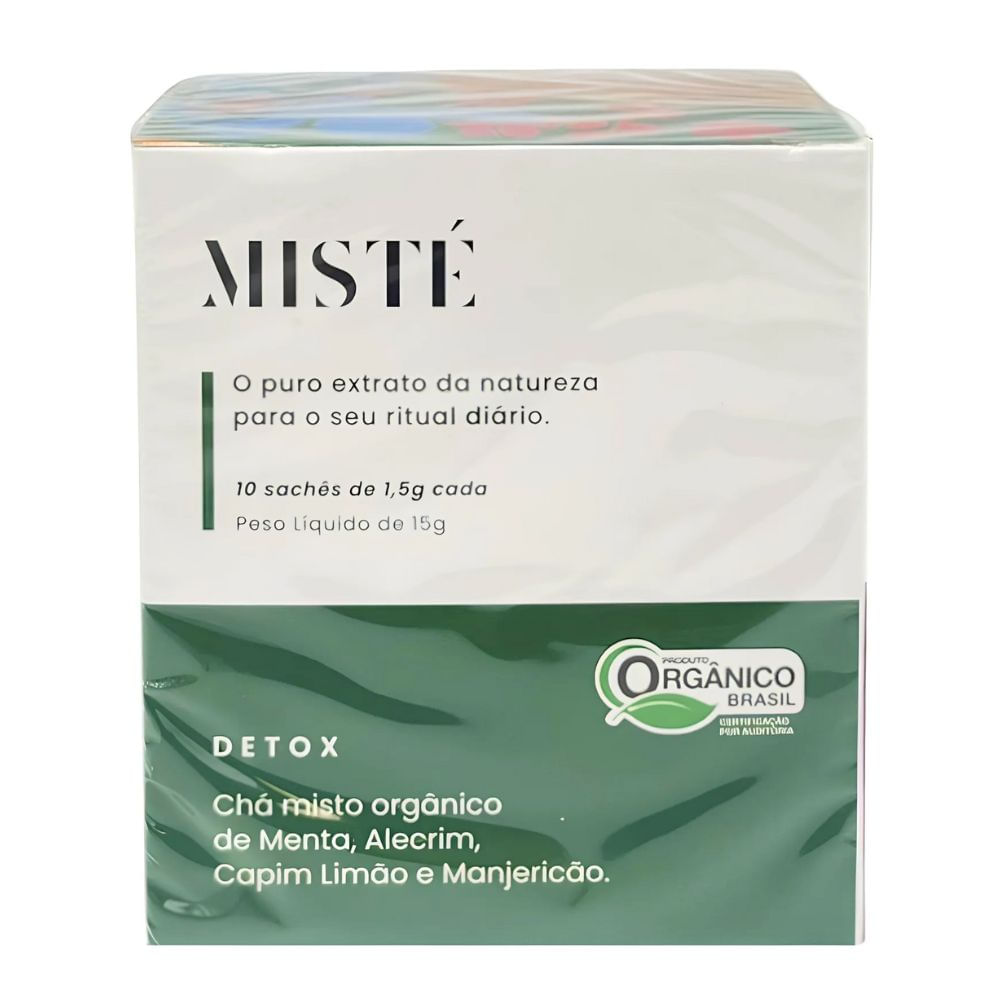 Chá Misto Orgânico Detox Sabor Menta, Alecrim, Capim Limão e Manjericão Misté - 15g