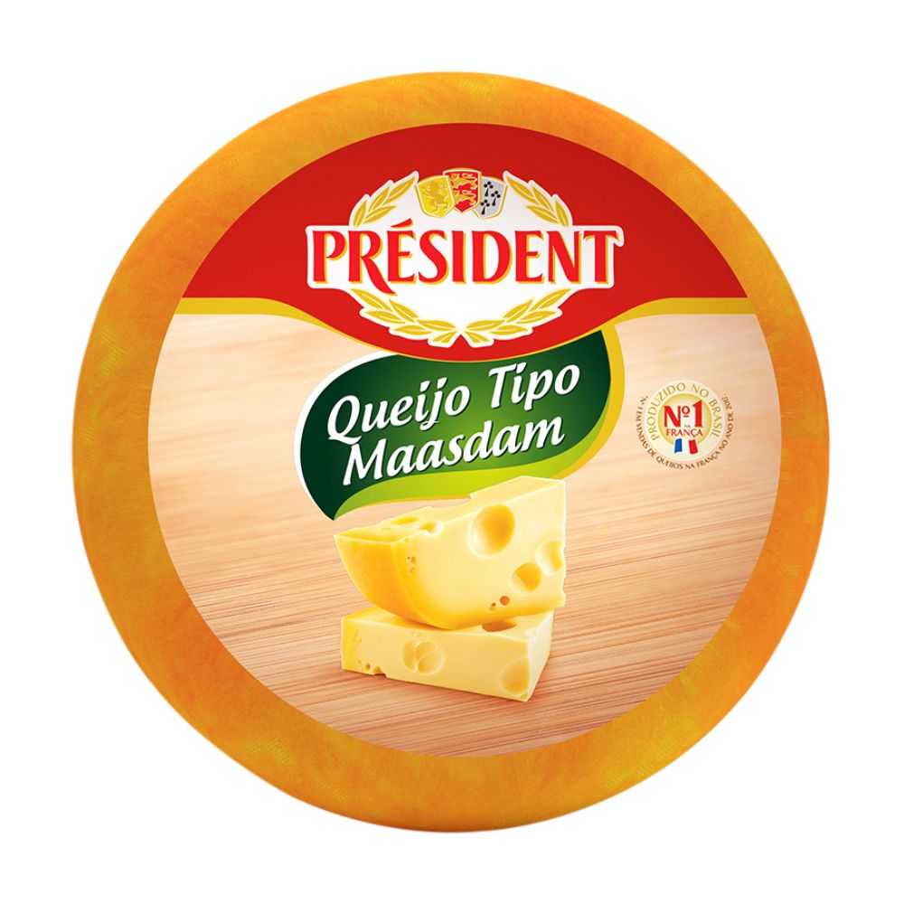 Queijo Tipo Maasdam Fracionado Président Kg