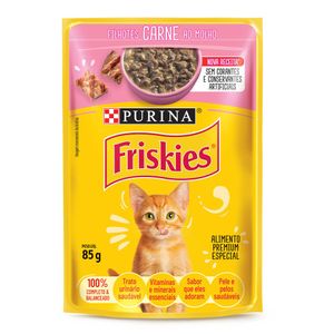 Ração para Gatos Filhotes Carne ao Molho Sachê Friskies 85g