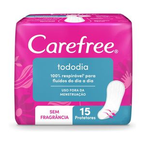 Protetor Diário Todo Dia sem Perfume Carefree com 15 unidades