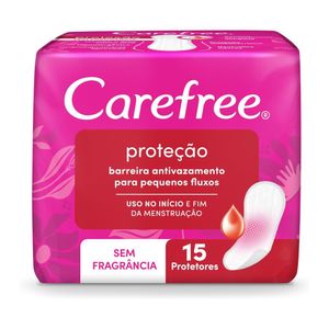 Protetor Diário Proteção sem fragrância Carefree com 15 unidades