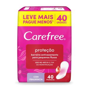 Protetor Diário Proteção com fragrância Carefree com 40 unidades