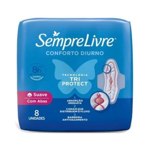 Absorvente com Abas Tri Protect Sempre Livre com 8 Unidades