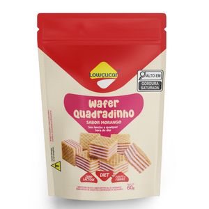 Biscoito Wafer Quadradinho de Morango Sem Lactose Lowçucar 60g
