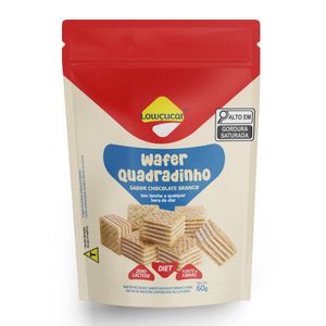 Biscoito Wafer Quadradinho de Chocolate Branco Sem Lactose Lowçucar 60g