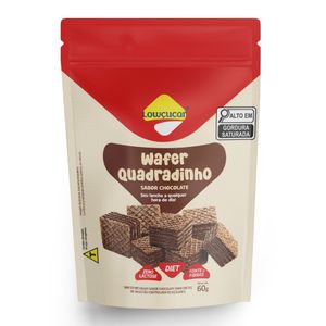 Biscoito Wafer Quadradinho de Chocolate Sem Lactose Lowçucar 60g