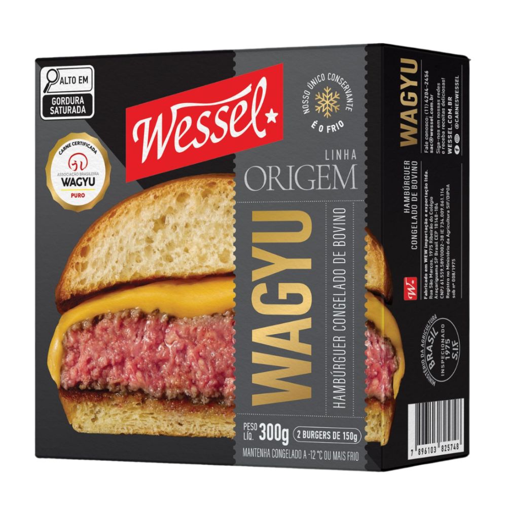Hambúrguer Bovino Wagyu Sem Tempero Wessel 300g