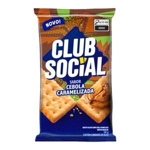 Biscoito Salgado Cebola Caramelizada Club Social 141g com 6 Unidades