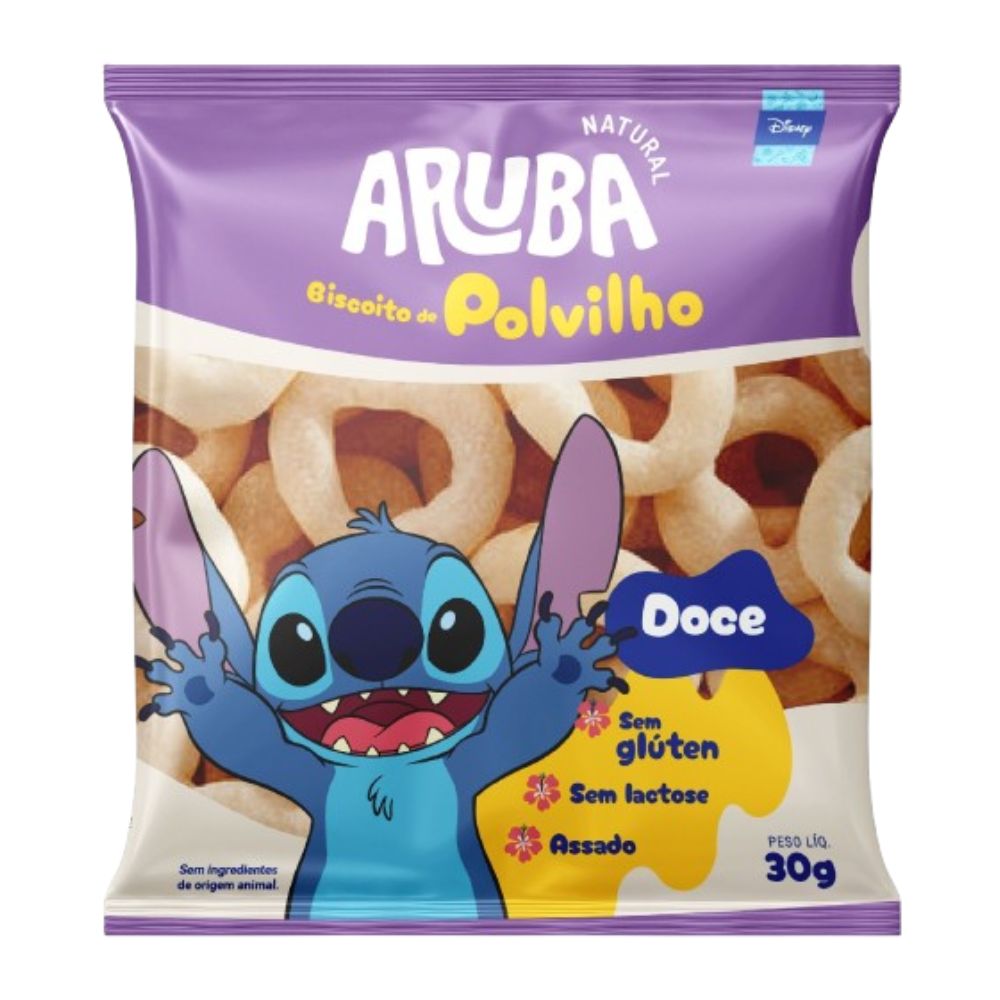 Biscoito de Polvilho Doce Stitch Sem Glúten Aruba 30g