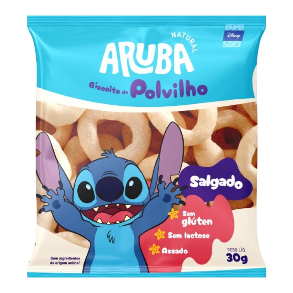 Biscoito de Polvilho Salgado Stitch Sem Glúten Aruba 30g