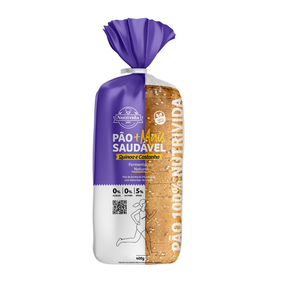 Pão Integral Vegano Quinoa & Castanha Do Pará Nutrivida