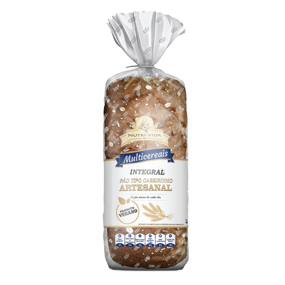 Pão Integral Vegano Multicereais Nutri-Vida 400g