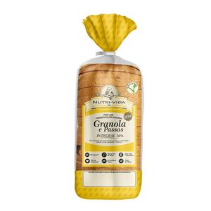 Pão Integral Vegano de Granola e Passas Nutrivida 400g