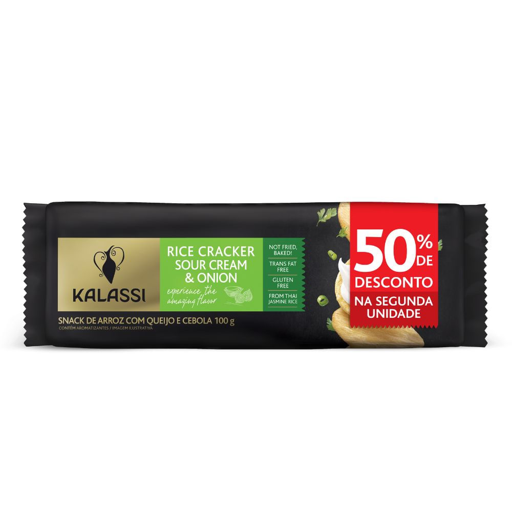 Snack KALASSI Queijo e Cebola sem Glúten 100g 50% 2° Unidade