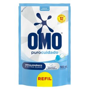 Refil Lava Roupa Líquido Puro Cuidado Omo 900ml