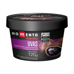 Bombom de Uvas com Chocolate Branco e ao Leite Momento Mambo 120g