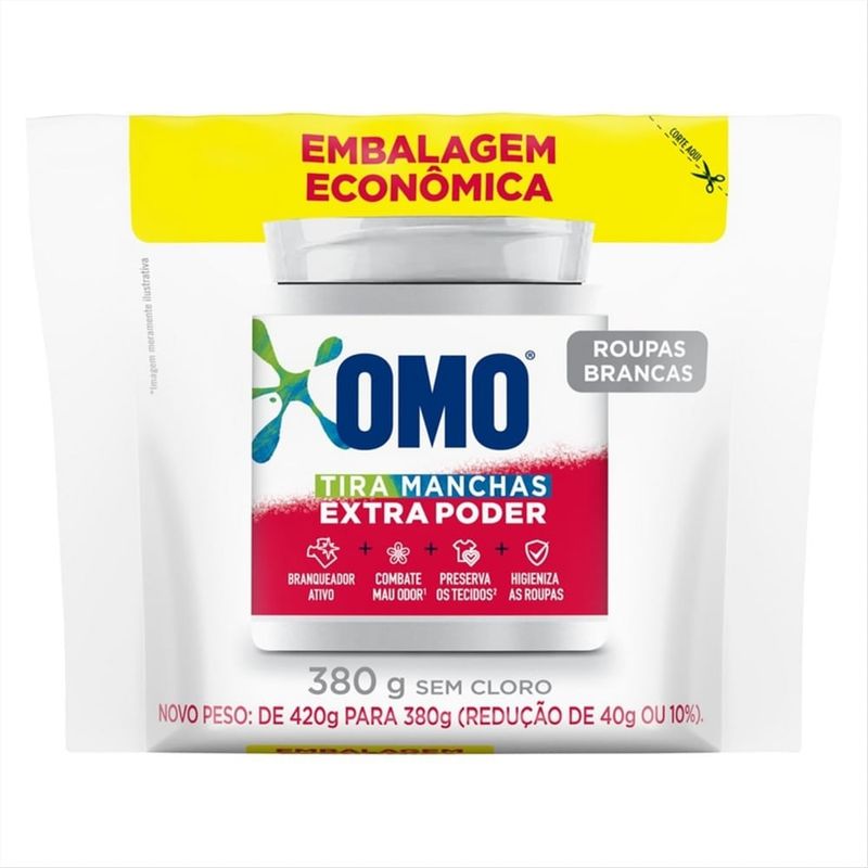 Refil-Tira-Manchas-Extra-Poder-Roupas-Brancas-em-po-Omo-380ml