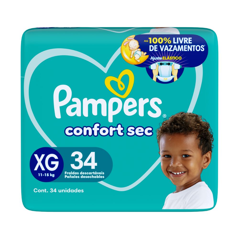 Fralda Pampers Confort Sec XG com 34 unidades