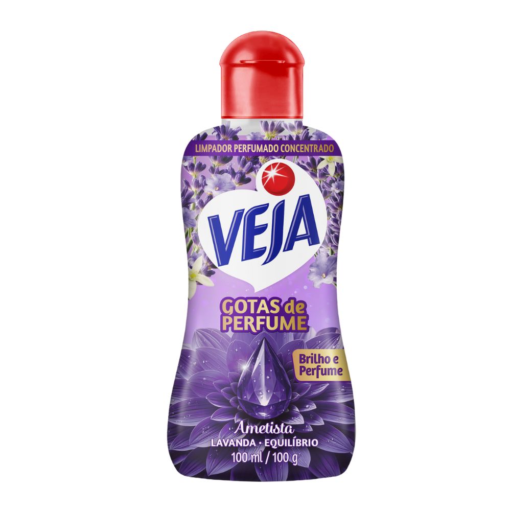 Limpador Perfumado Ametista Gotas de Perfume Veja 100ml |Mambo