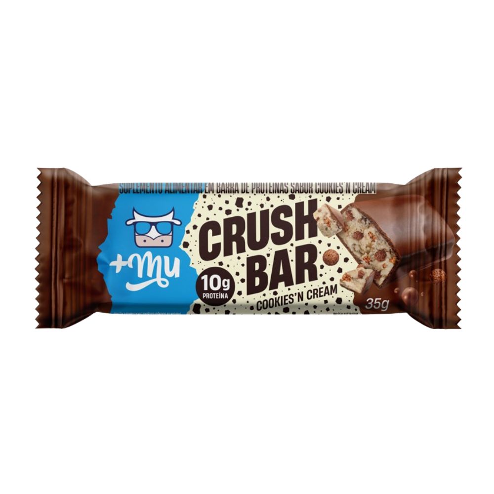 Barra de Proteína Cookies'n Cream Crush Bar +Mu 35g