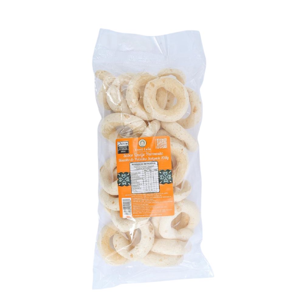 Biscoito de Polvilho Queijo Parmesão Vovó Lela 100g