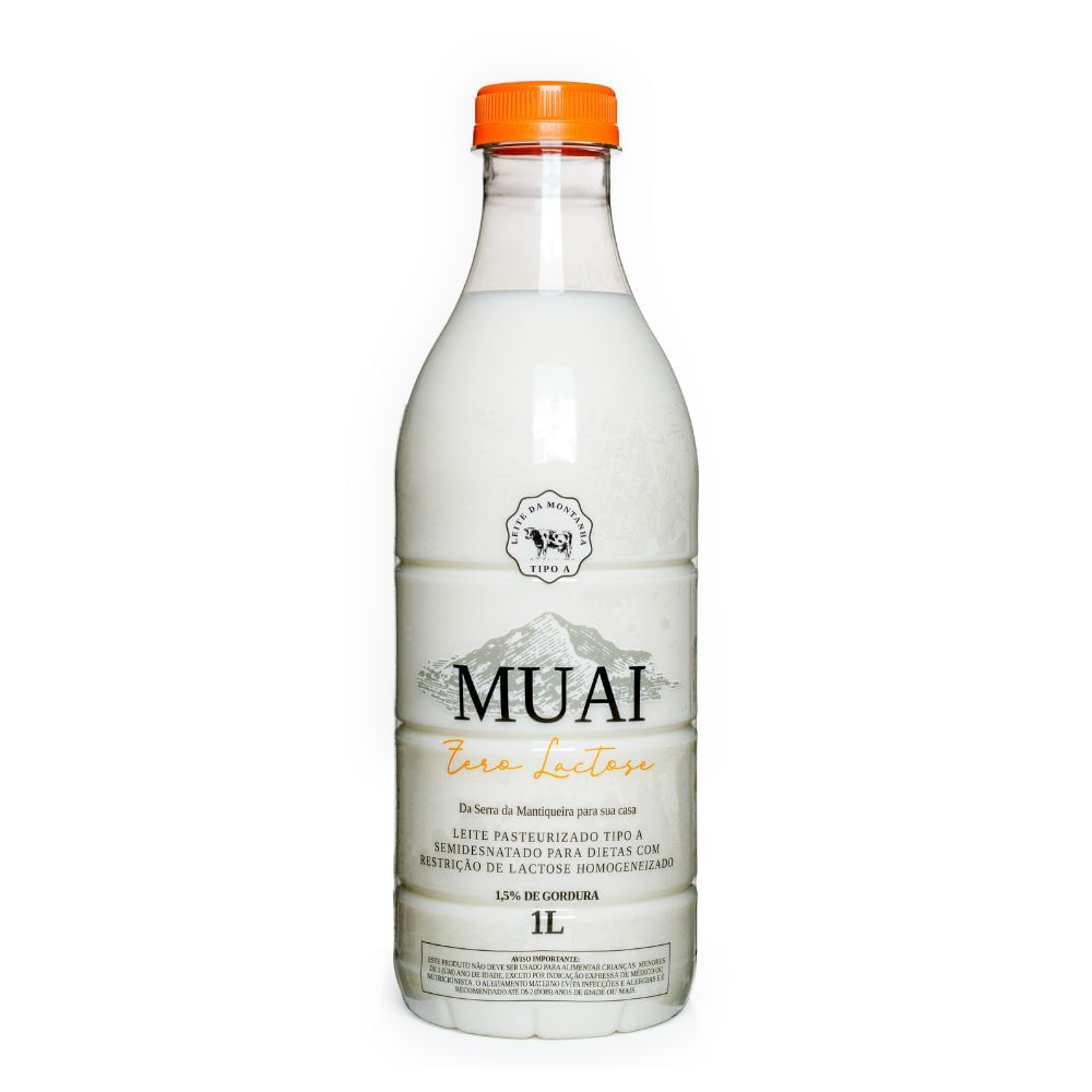 Leite Pasteurizado Semidesnatado Zero Lactose Muai 1 L