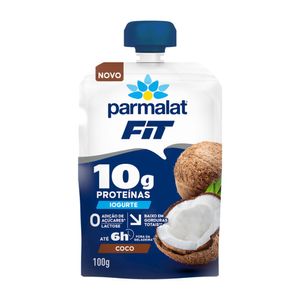 Iogurte Coco 10g de Proteínas Sem Lactose Parmalat Fit Pouch 100g